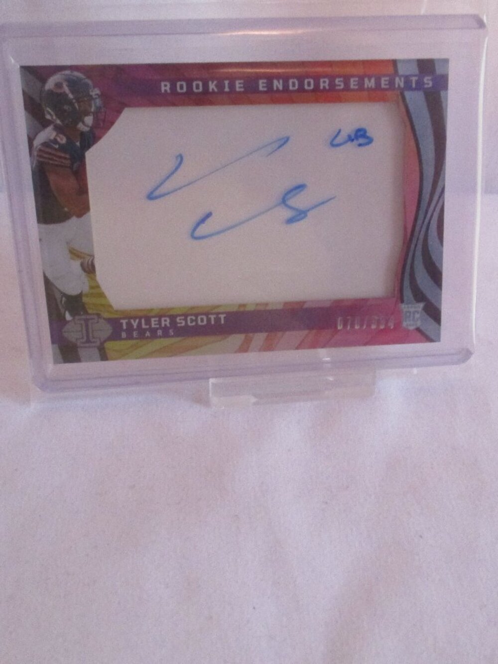 2023 Illusions Chicago Bears Tyler Scott #RE-TS Rookie Endorsements RPA 70/334